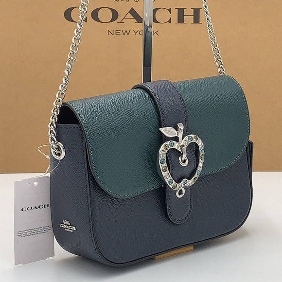 COACH Gemma Crossbody In Colorblock With Apple Buckle FOREST MIDNIGHT NAVY COLOR - Picture 1 of 16